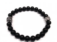 BRACELET ONYX MAT BOUDDHA